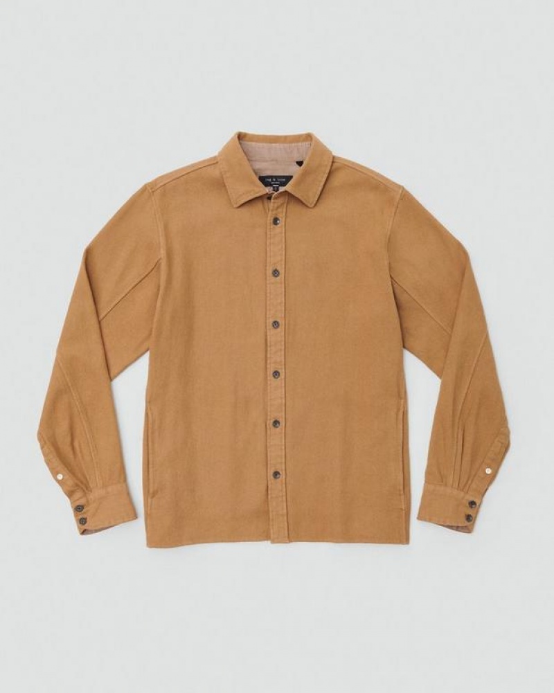 Rag & Bone Austin Heavy Twill Shirt Relaxed Fit Ermine | 71095ORPZ