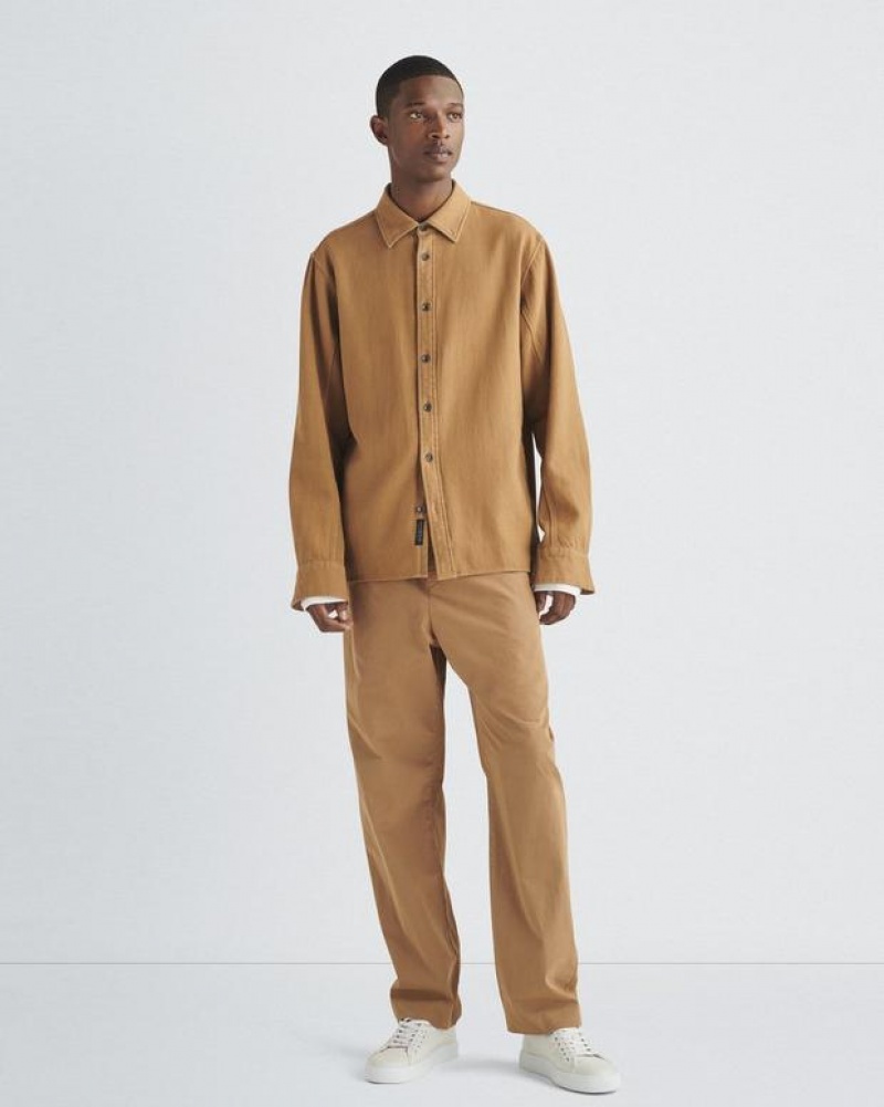 Rag & Bone Austin Heavy Twill Shirt Relaxed Fit Ermine | 71095ORPZ