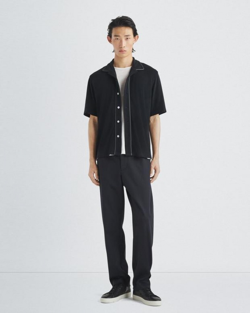 Rag & Bone Avery Toweling Shirt Classic Fit Button Down Black | 16957BECF