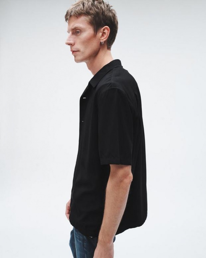 Rag & Bone Avery Viscose Shirt Relaxed Fit Shirt Black | 54320TUOH