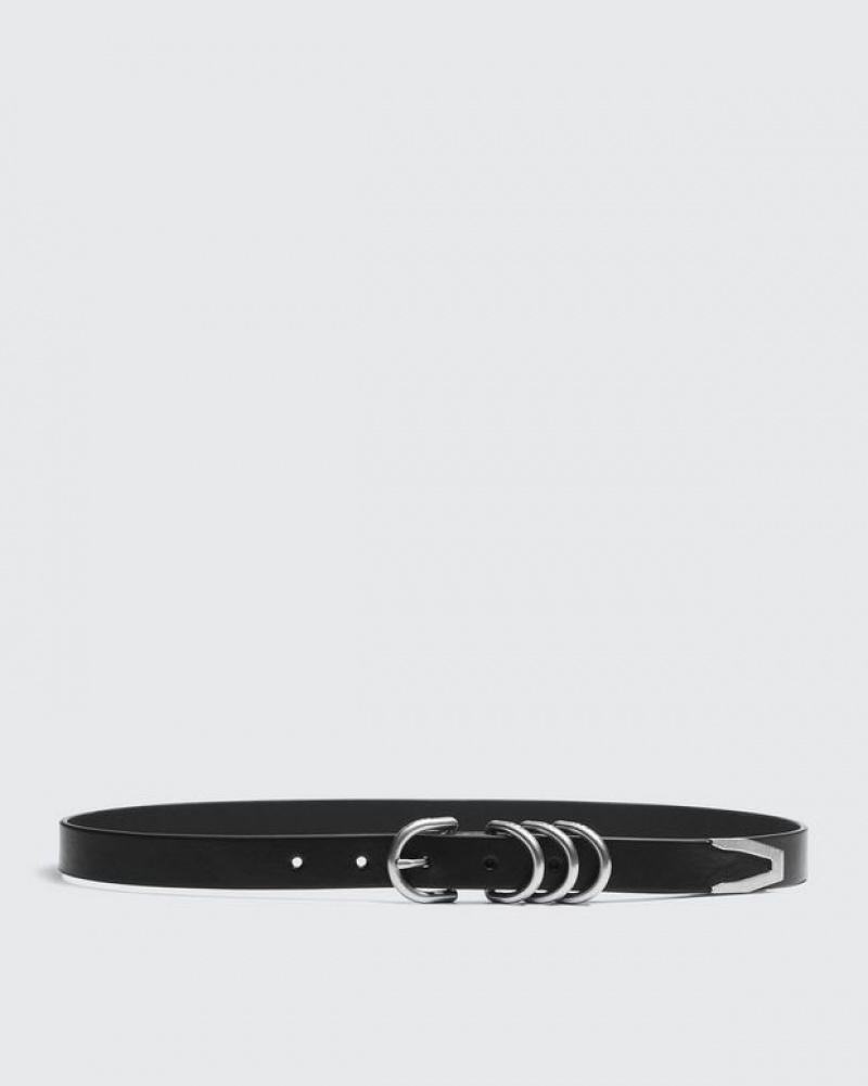 Rag & Bone Baby Spire Hip Belt Leather 20mm Belt Black | 28347BYGL