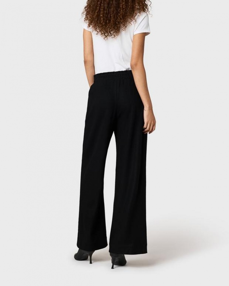 Rag & Bone Bailey Wool Pant Relaxed Fit Black | 32986QTKJ