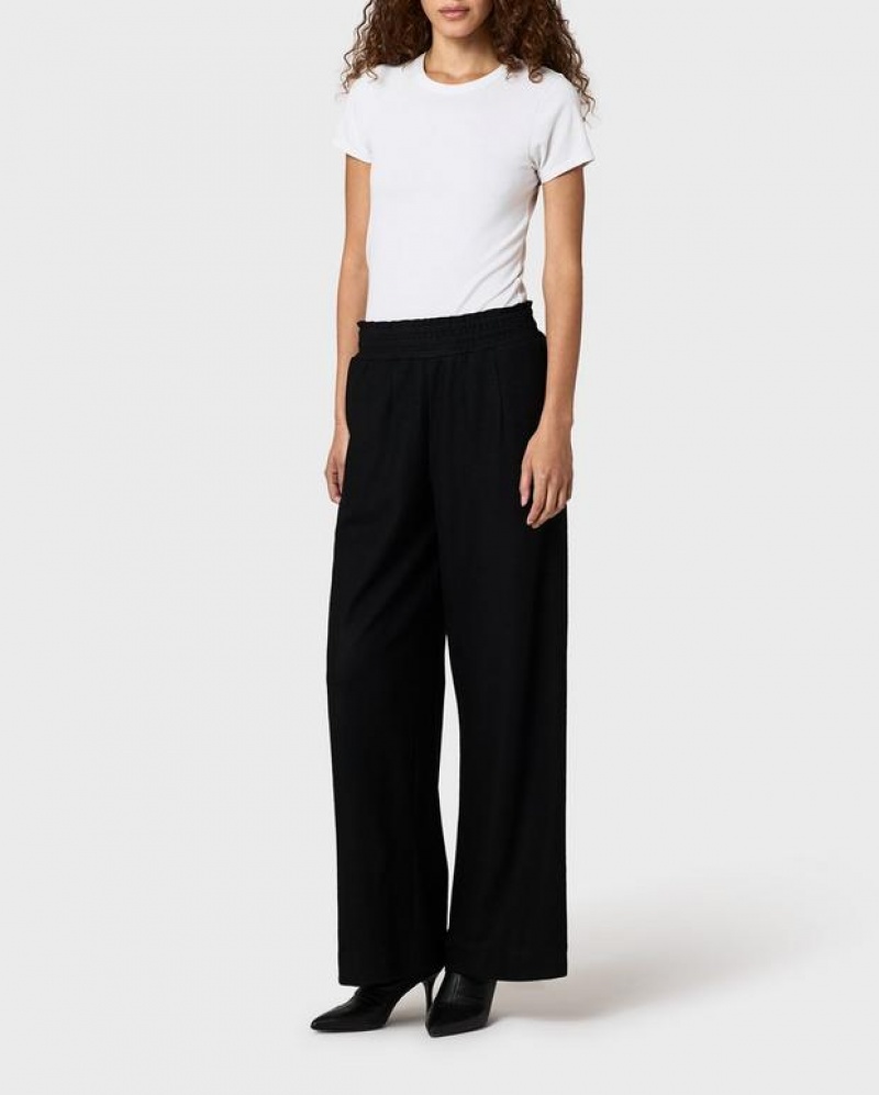 Rag & Bone Bailey Wool Pant Relaxed Fit Black | 32986QTKJ