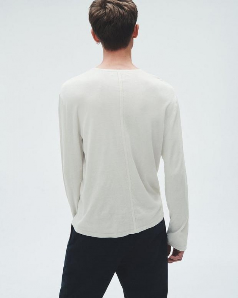 Rag & Bone Banks Double Faced Long Sleeve Tee Cotton T-Shirt Turtledove | 45806WECU