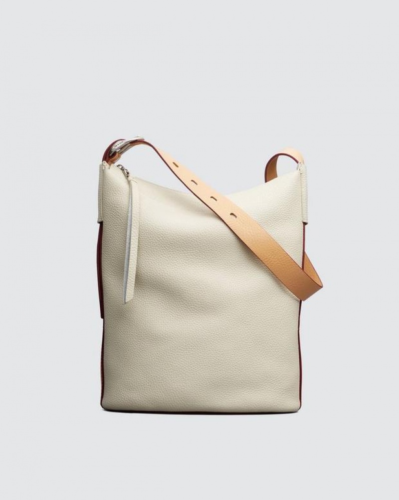 Rag & Bone Belize Bucket Bag Crossbody Bag Antique White | 07146ZNMR