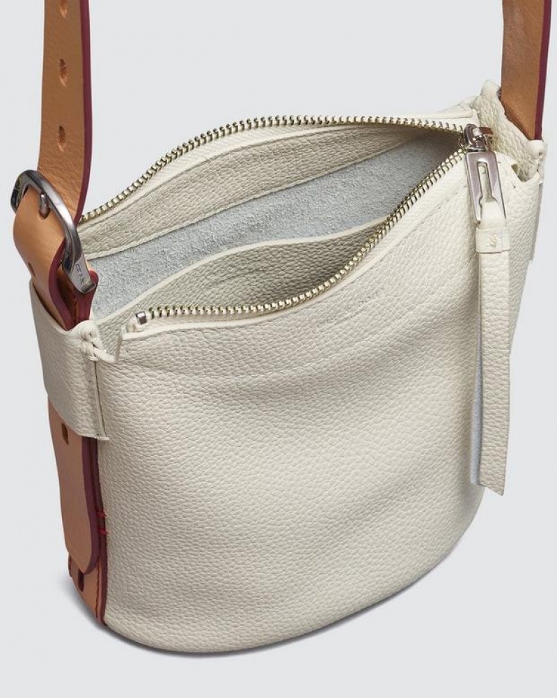 Rag & Bone Belize Mini Bucket Bag Small Crossbody Bag Antique White | 86195VTCB