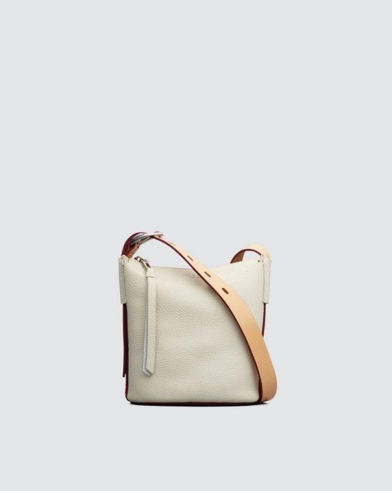 Rag & Bone Belize Mini Bucket Bag Small Crossbody Bag Antique White | 86195VTCB