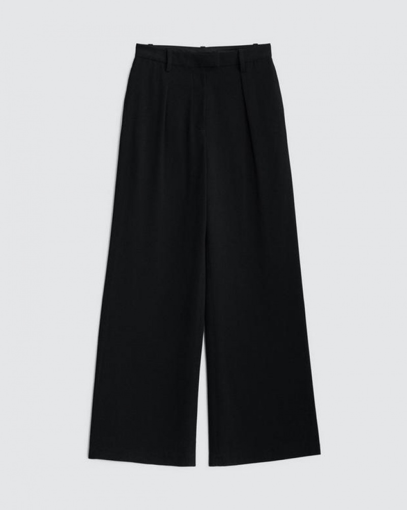 Rag & Bone Bennett Japanese Crepe Pant Classic Fit Pant Black | 39408KNST