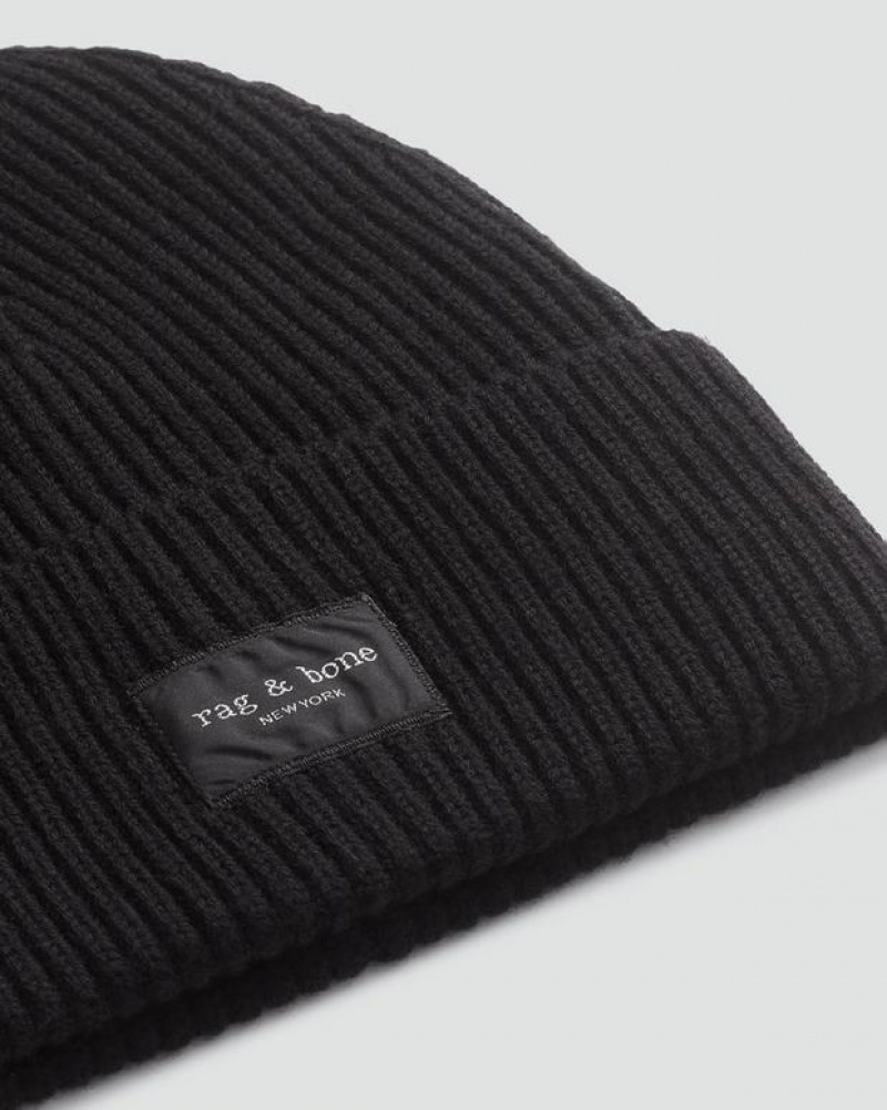 Rag & Bone Blake Beanie Wool Hat Black | 57031KNZH