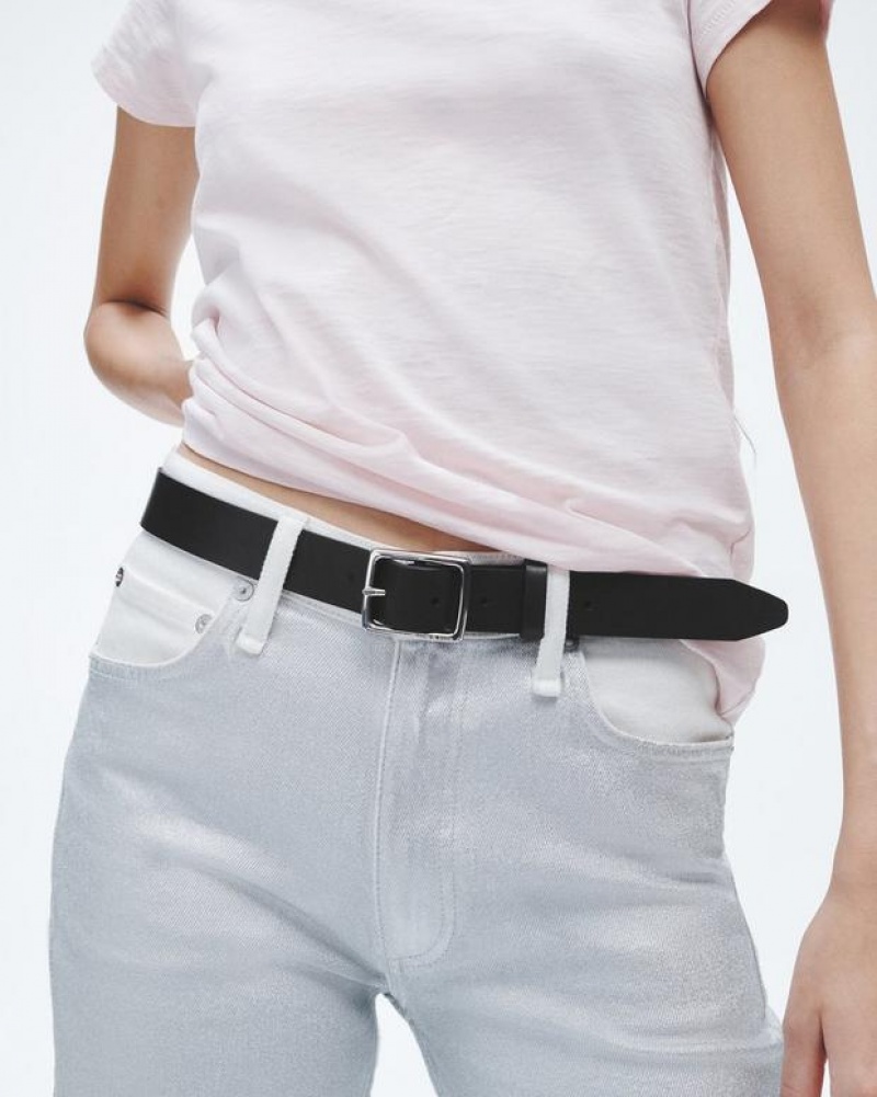 Rag & Bone Boyfriend Belt Leather 30mm Hip Belt Black | 94607GXAI