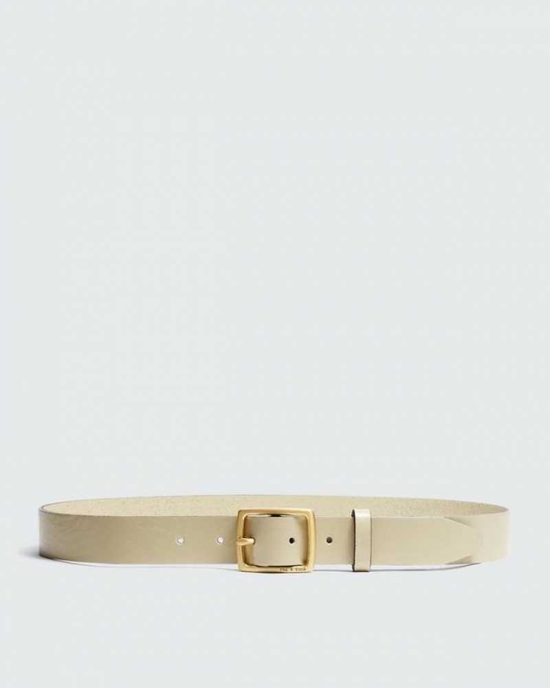 Rag & Bone Boyfriend Belt Leather Belt Greige | 71298QHAE