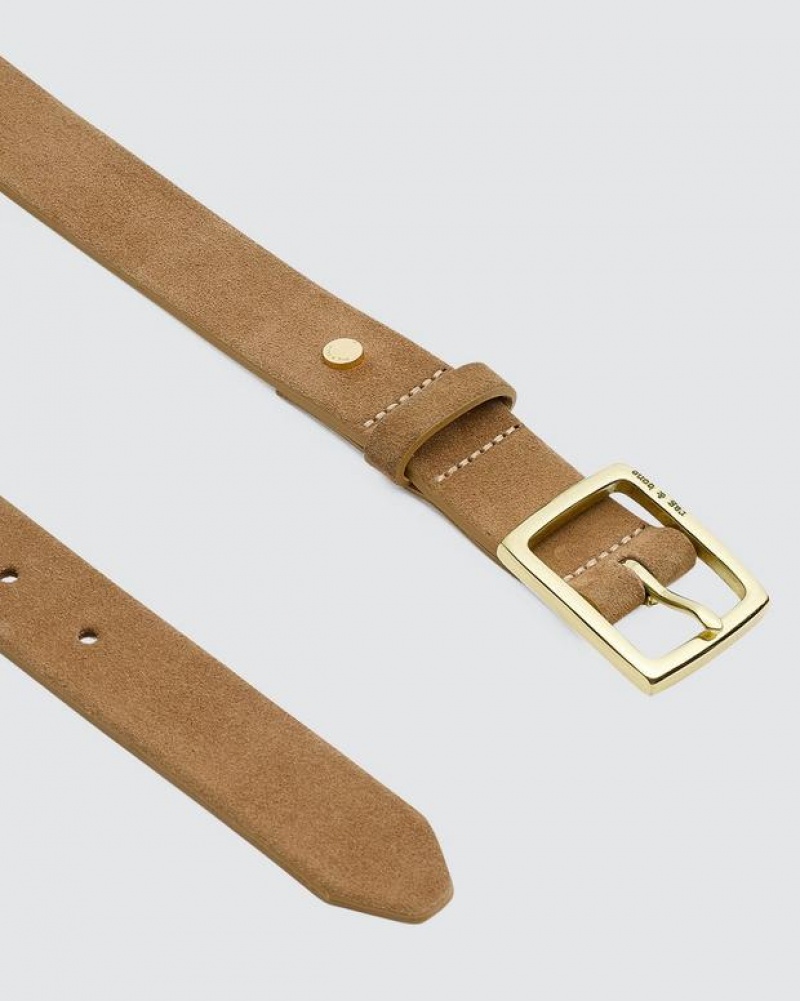 Rag & Bone Boyfriend Belt Suede 30mm Belt Camel | 92783EBJC