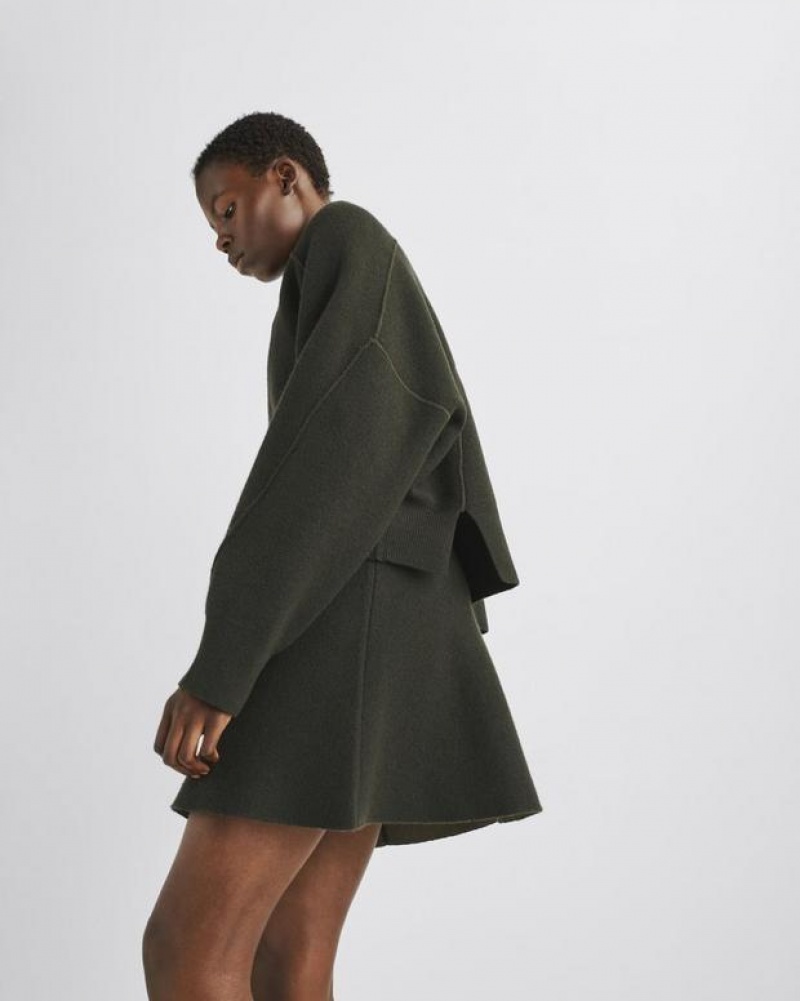 Rag & Bone Bridget Italian Wool Skirt Mini Army | 50796XMJL