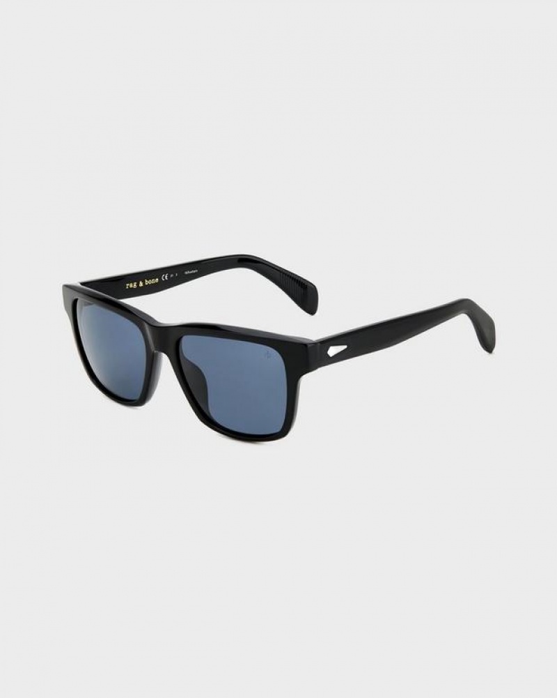 Rag & Bone Canyon Square Sunglasses Black | 23654BHGN