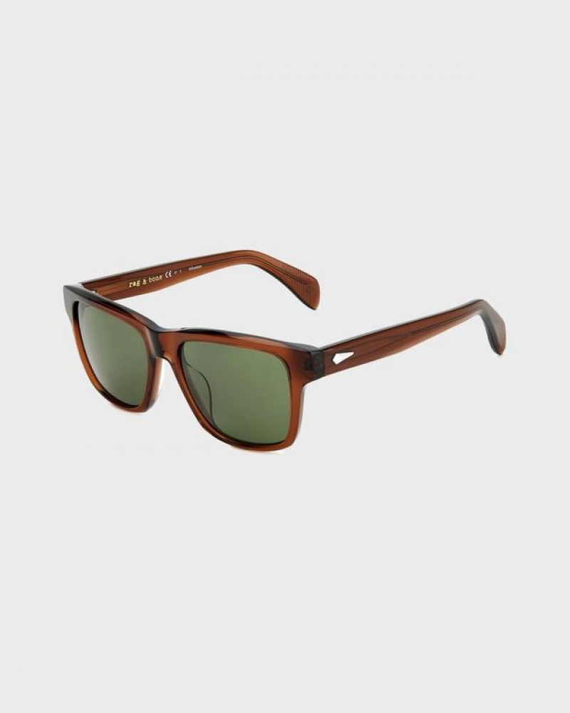 Rag & Bone Canyon Square Sunglasses Brown | 46257NZQB