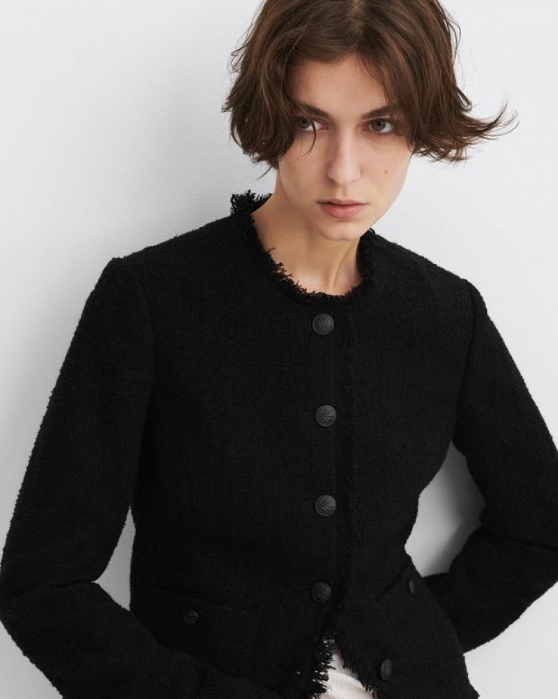 Rag & Bone Carmen Tweed Jacket Classic Fit Black | 36249LNPM