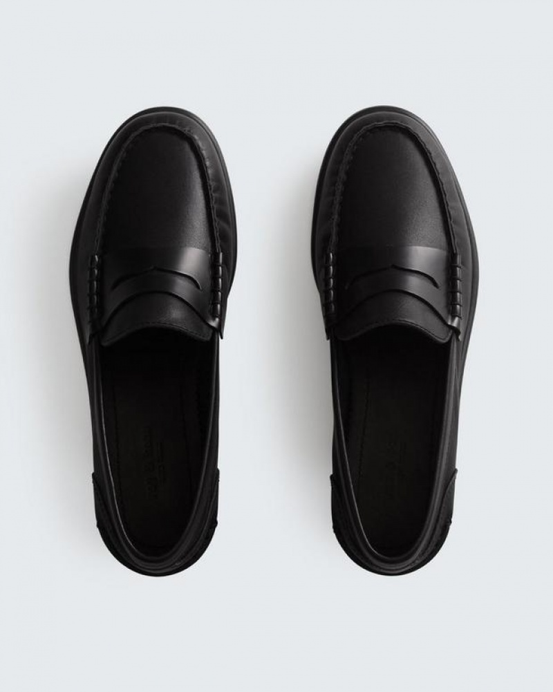 Rag & Bone Carter Loafer - Leather Penny Loafer Black | 36528TRYH