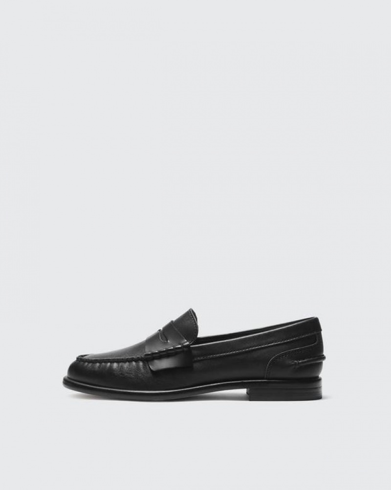 Rag & Bone Carter Loafer - Leather Penny Loafer Black | 36528TRYH