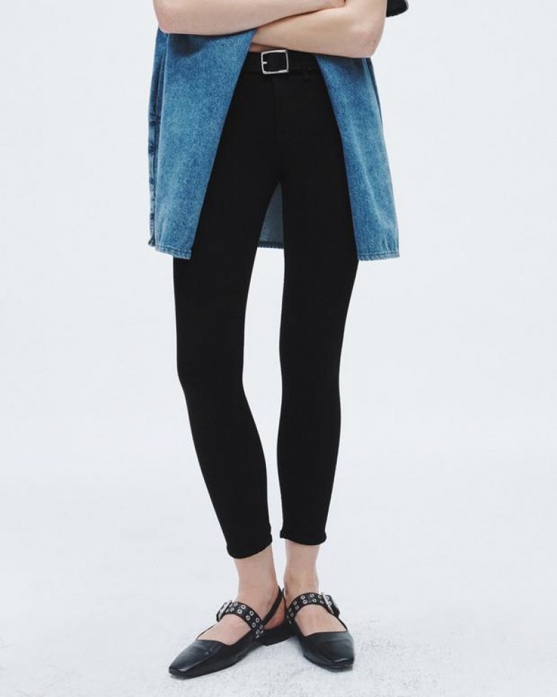 Rag & Bone Cate Ankle Skinny Mid-Rise Stretch Jean Black | 21058INUL