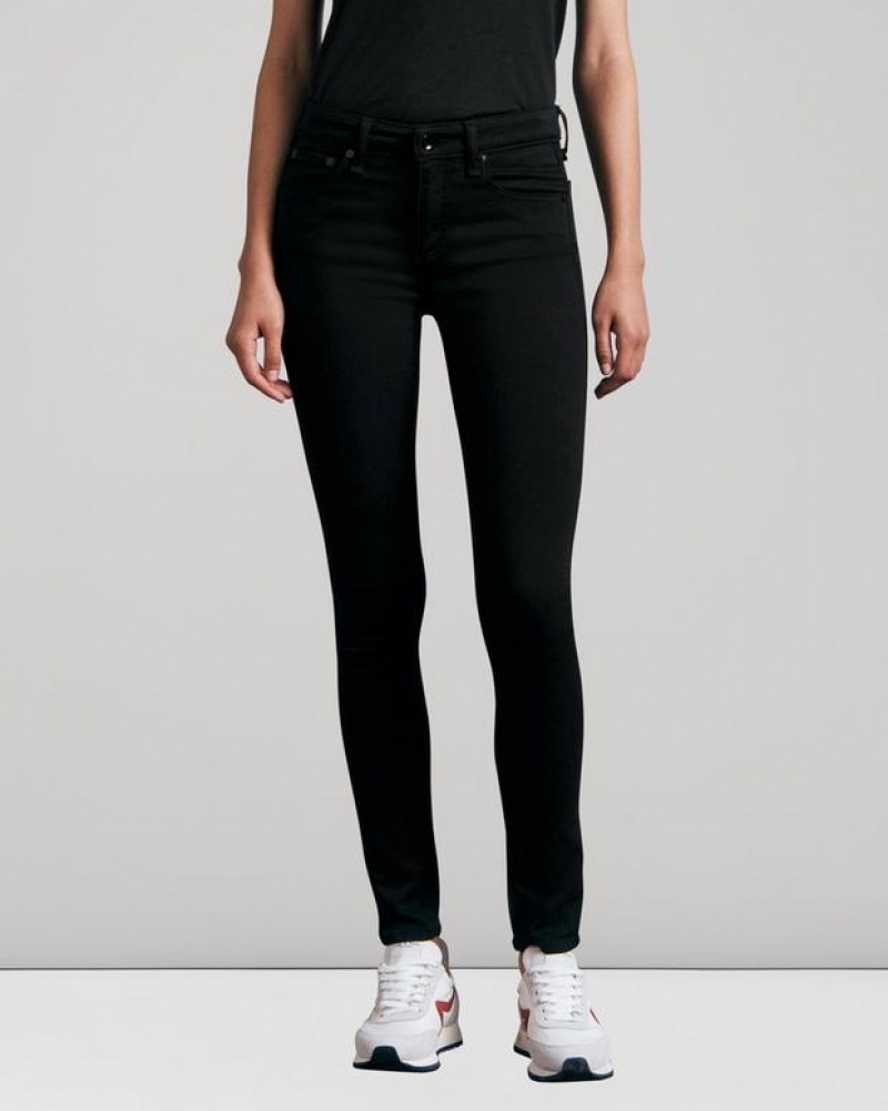 Rag & Bone Cate Skinny Mid-Rise Stretch Jean Black | 45793KWQU