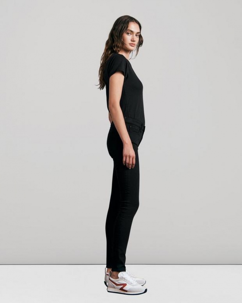 Rag & Bone Cate Skinny Mid-Rise Stretch Jean Black | 45793KWQU