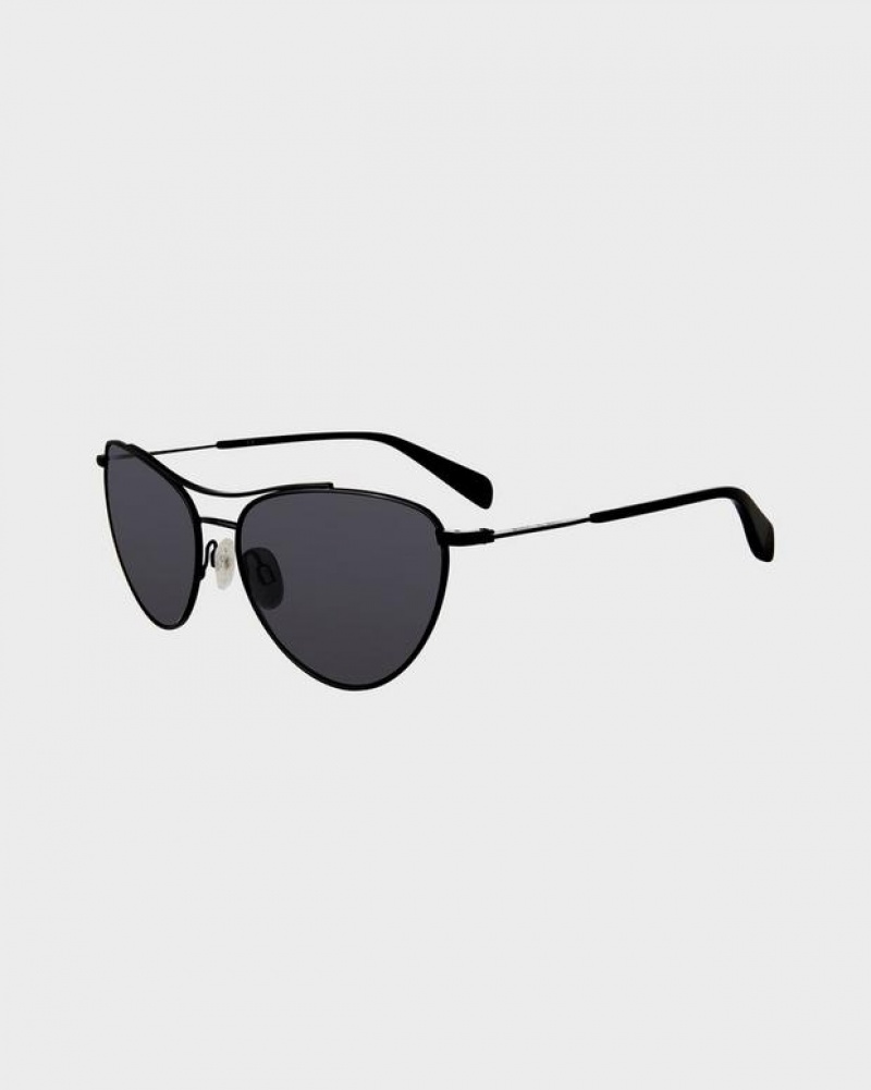 Rag & Bone Clare Butterfly Sunglasses Matte Black | 46729WAJI