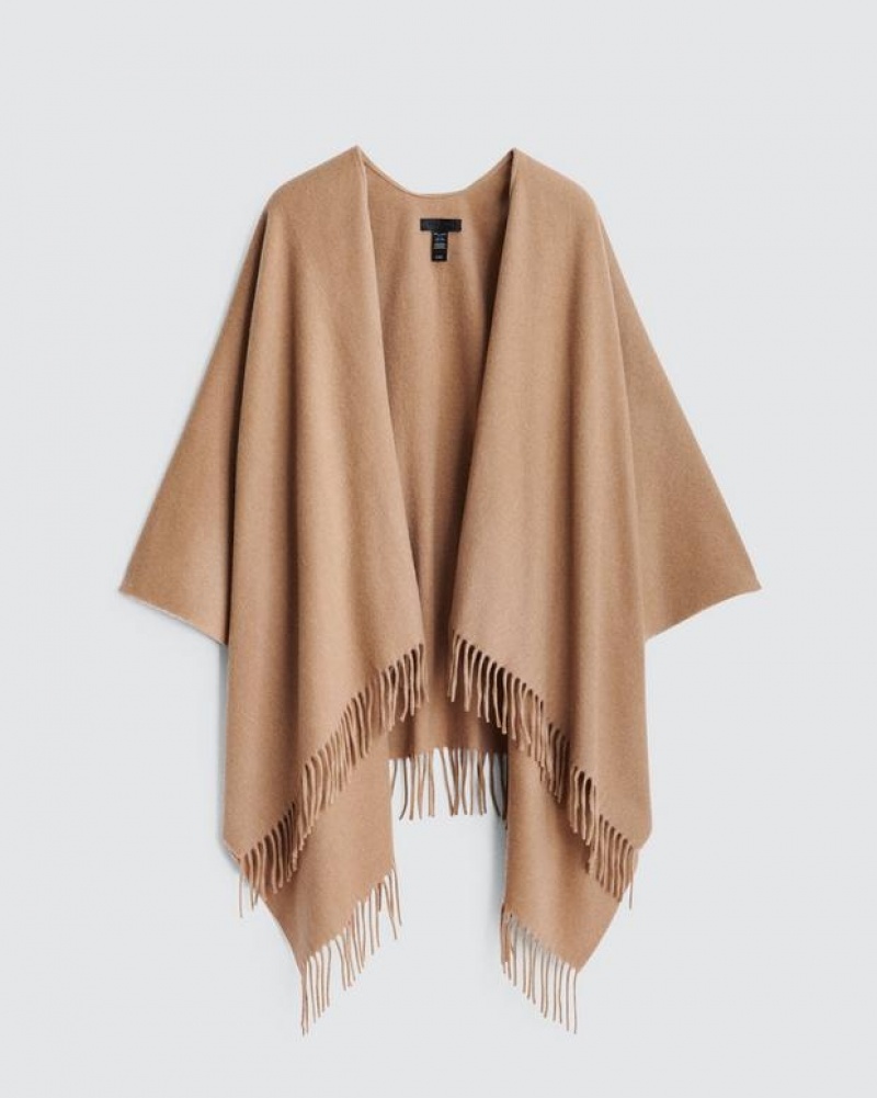 Rag & Bone Classic Cashmere Poncho Midweight Poncho Heathered Camel | 01597ULJI