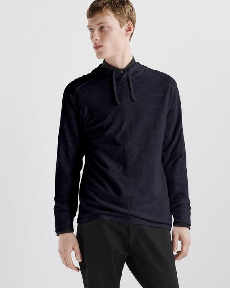 Rag & Bone Classic Flame Cotton Hoodie Classic Fit Sweatshirt Salute | 91057MCES