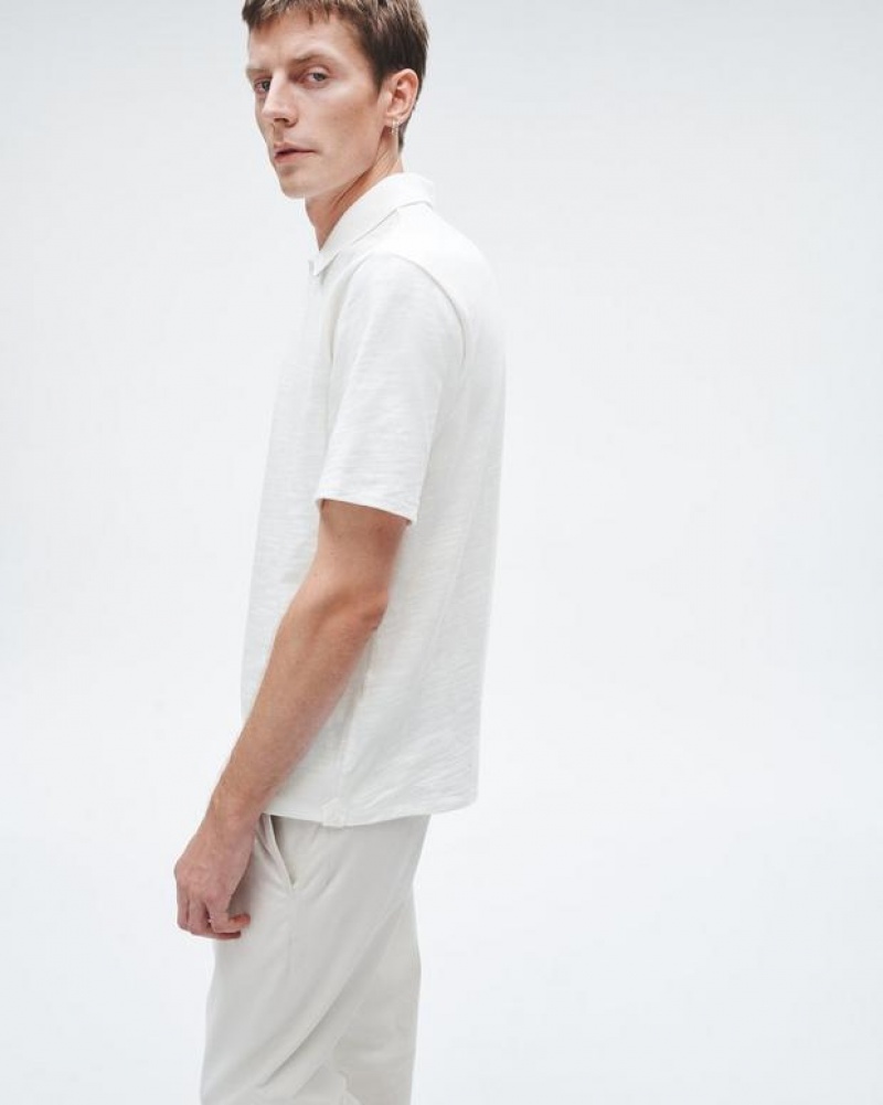 Rag & Bone Classic Flame Polo Pima Cotton Shirt White | 06382BOYS