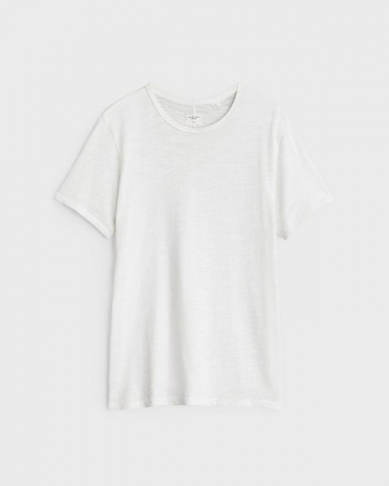 Rag & Bone Classic Flame Tee Cotton T-Shirt White | 51983XMOD