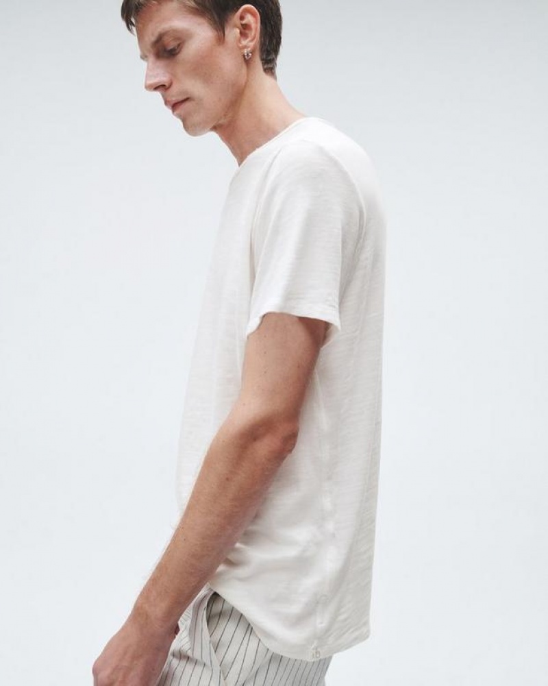 Rag & Bone Classic Flame Tee Cotton T-Shirt White | 51983XMOD