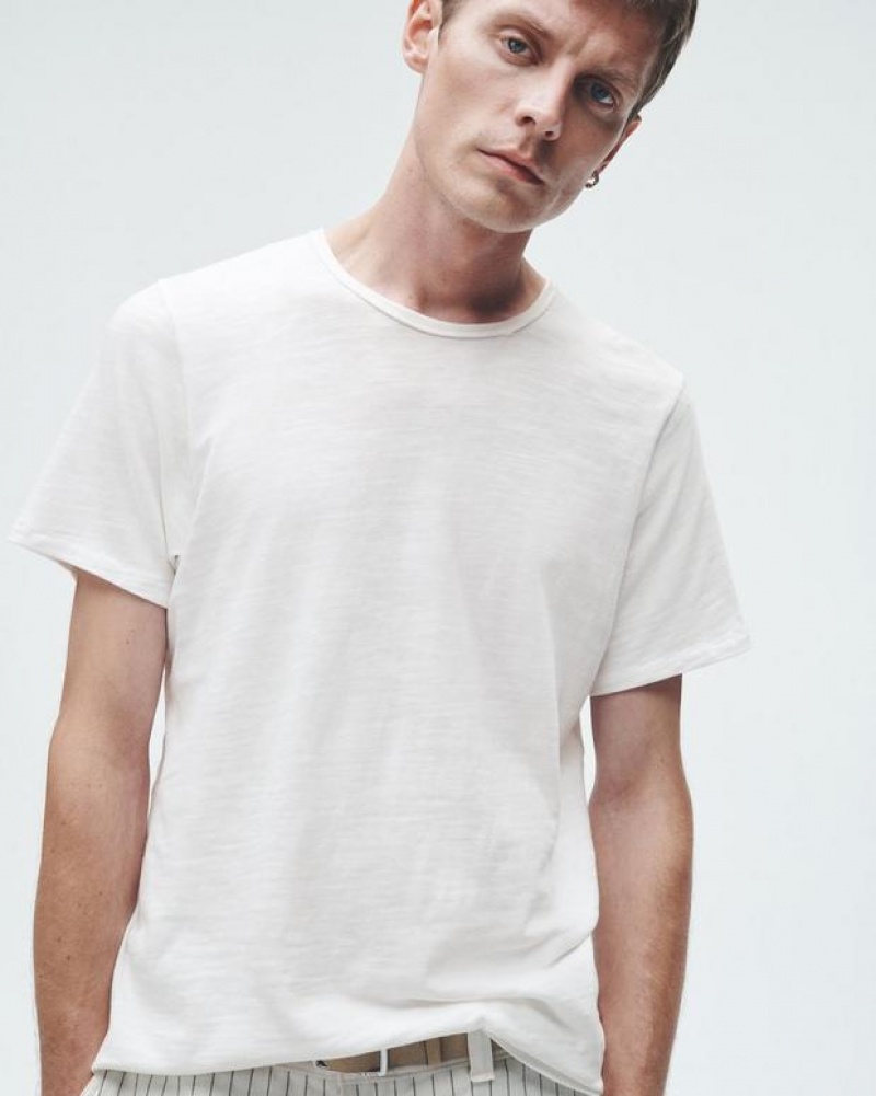 Rag & Bone Classic Flame Tee Cotton T-Shirt White | 51983XMOD