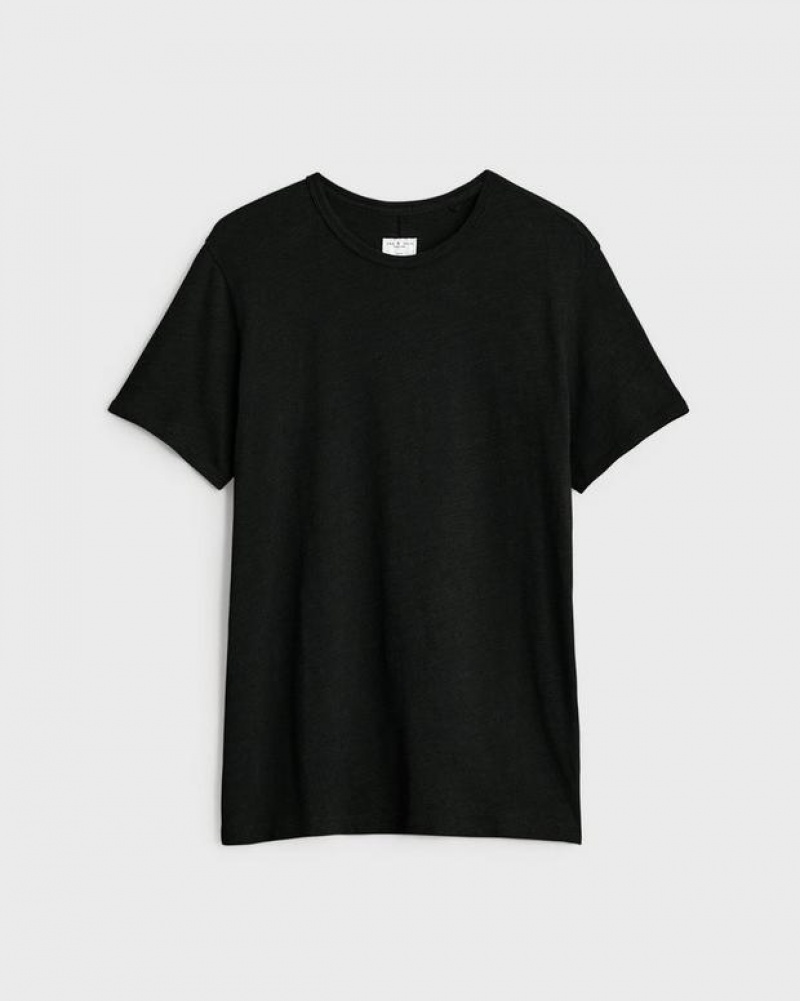 Rag & Bone Classic Flame Tee Cotton T-Shirt Jet Black | 40271VZYI