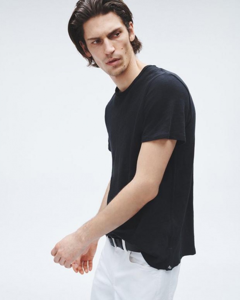 Rag & Bone Classic Flame Tee Cotton T-Shirt Jet Black | 40271VZYI