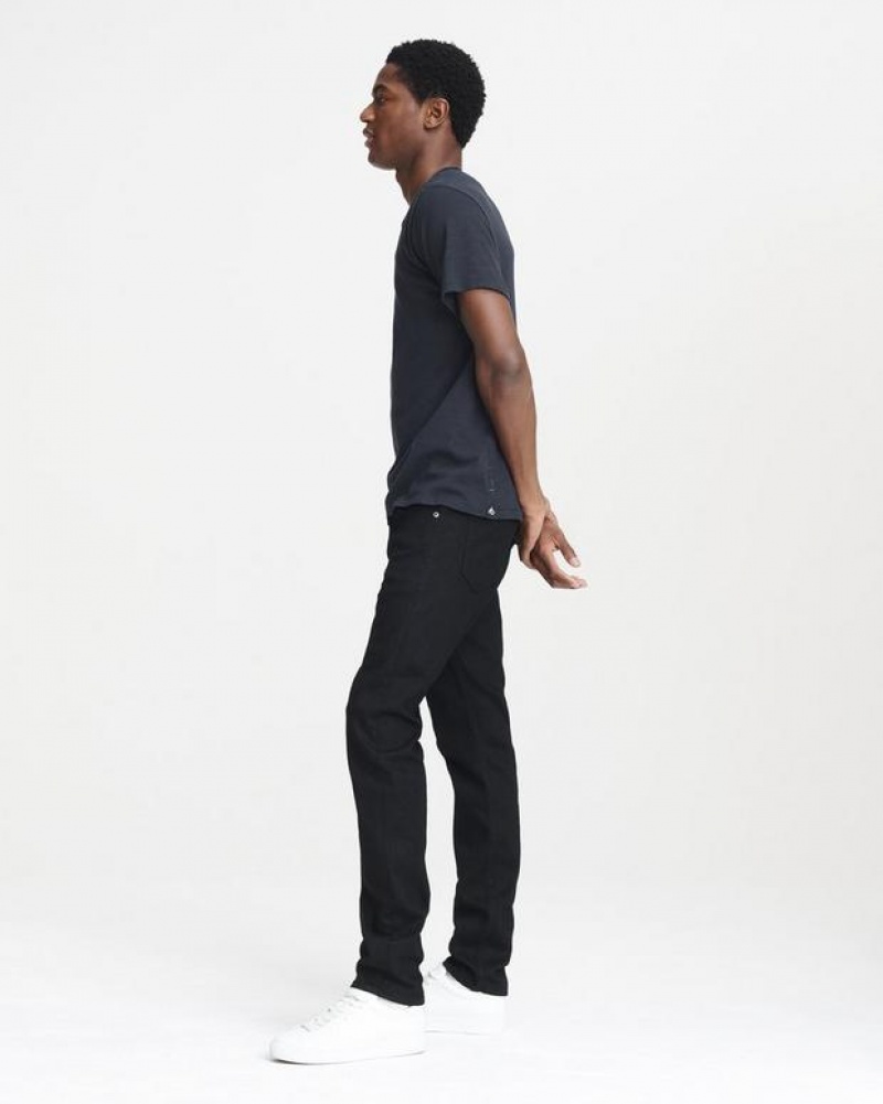 Rag & Bone Classic Flame Tee Cotton T-Shirt Deep Navy | 54398UCES