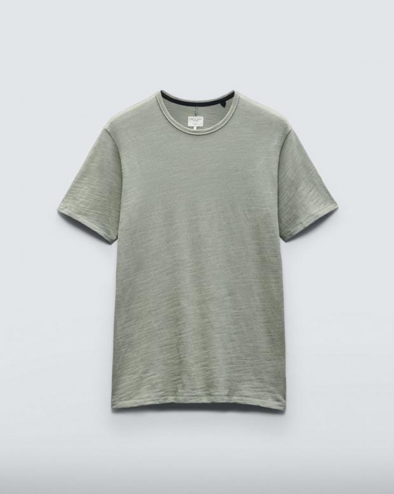 Rag & Bone Classic Flame Tee Organic Cotton T-Shirt Dark Mint | 09425JZVE