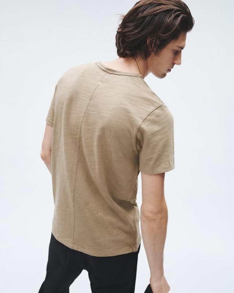 Rag & Bone Classic Flame Tee Organic Cotton T-Shirt Taupe | 01467ELVC