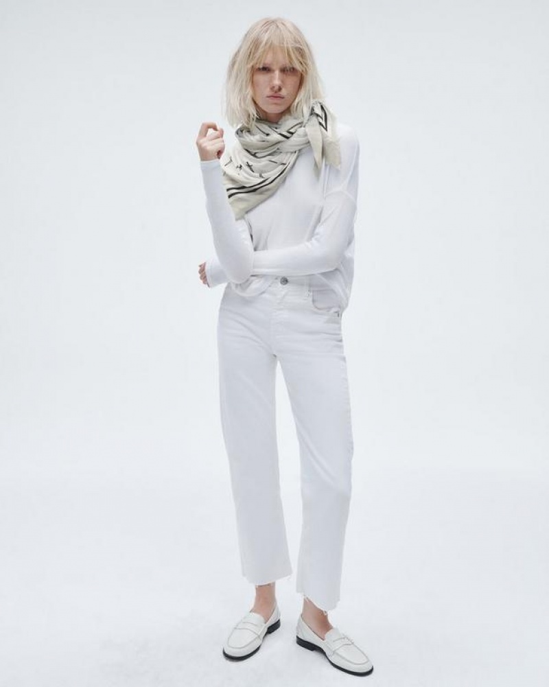 Rag & Bone Dagger Cashmere Modal Scarf Lightweight Scarf White | 60714JKQU