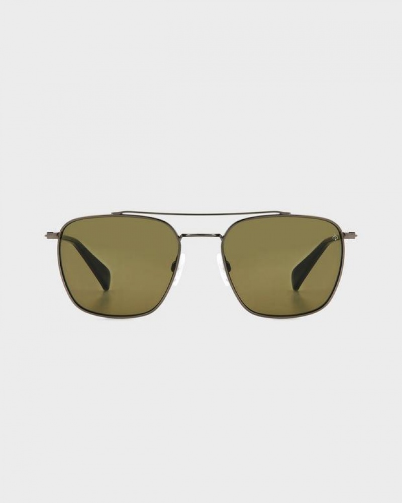 Rag & Bone Dayton Square Sunglasses Grey Khaki | 69724GLTZ