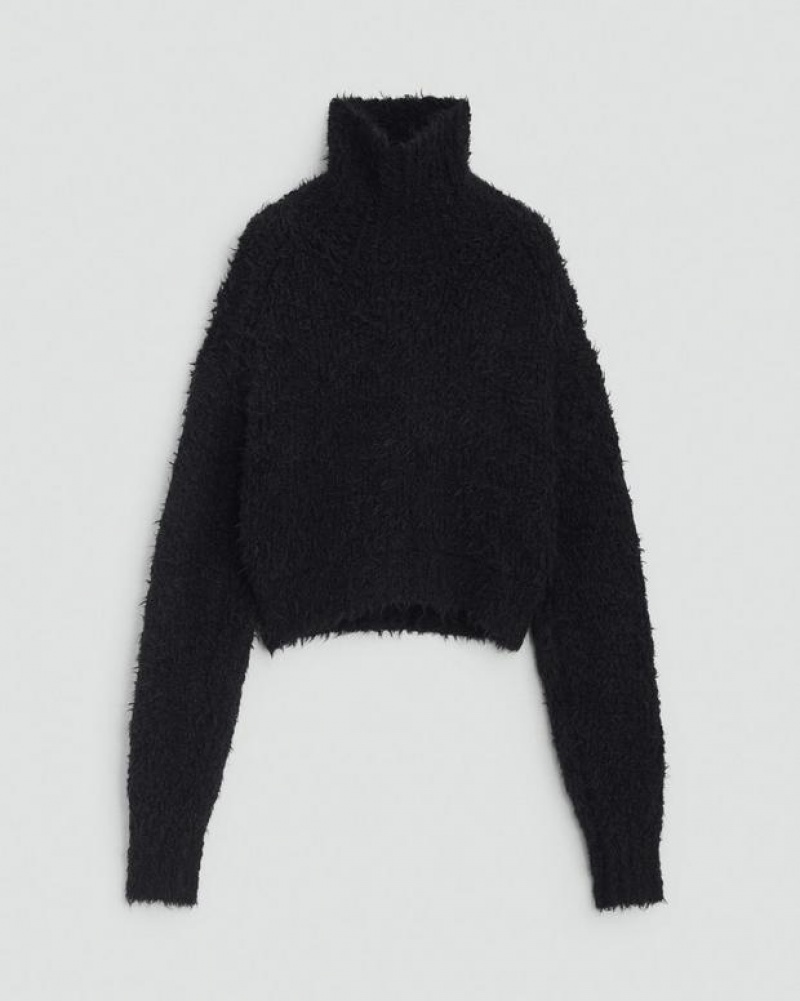 Rag & Bone Dillon Italian Alpaca Turtleneck Relaxed Fit Black | 95087ZBVR