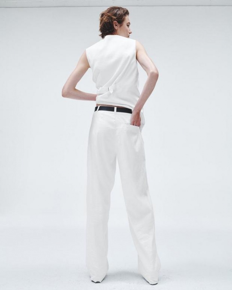 Rag & Bone Donovan Linen Pant Relaxed Fit White | 43850VDXT