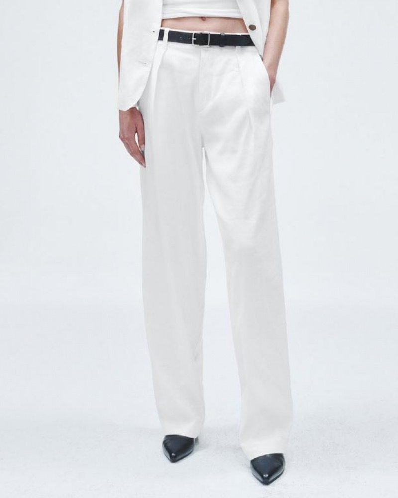 Rag & Bone Donovan Linen Pant Relaxed Fit White | 43850VDXT