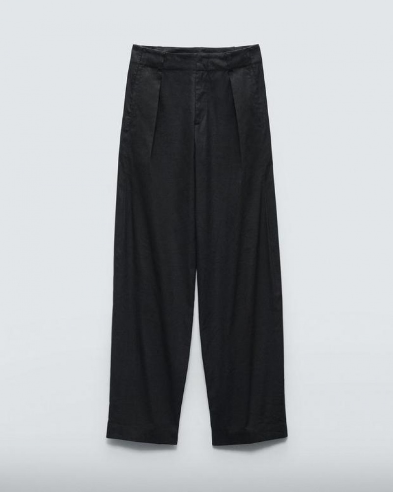 Rag & Bone Donovan Linen Pant Relaxed Fit Black | 35679SNEV