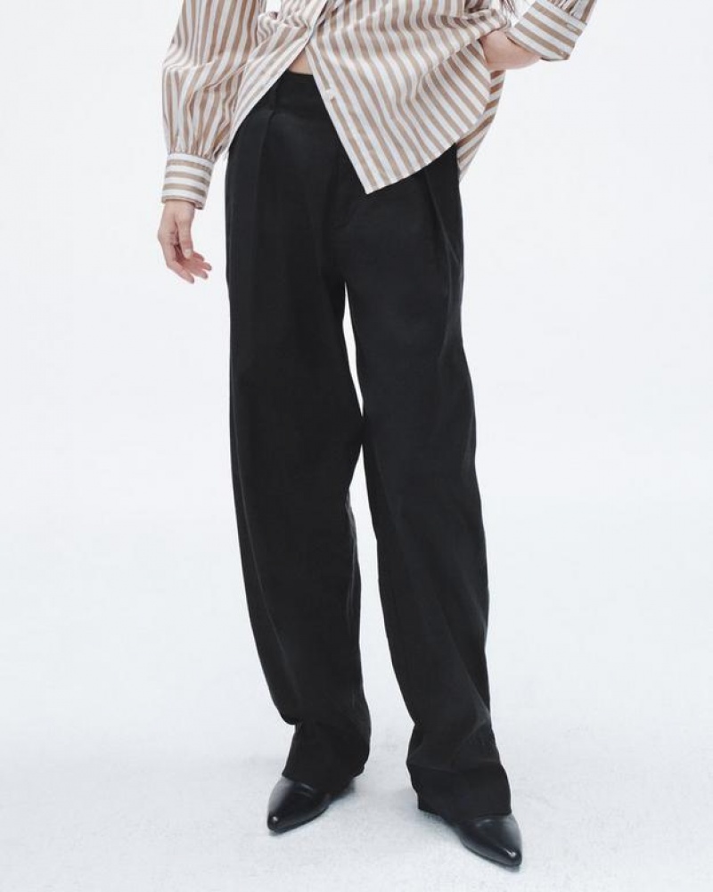 Rag & Bone Donovan Linen Pant Relaxed Fit Black | 35679SNEV