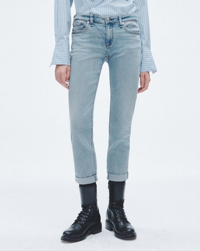 Rag & Bone Dre Slim Boyfriend Low-Rise Vintage Stretch Jean Daphne | 89506ECNT