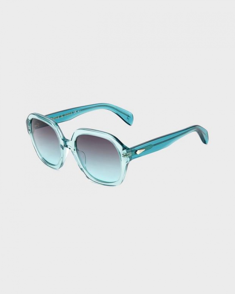 Rag & Bone Elly Butterfly Sunglasses Teal | 43798WKGA