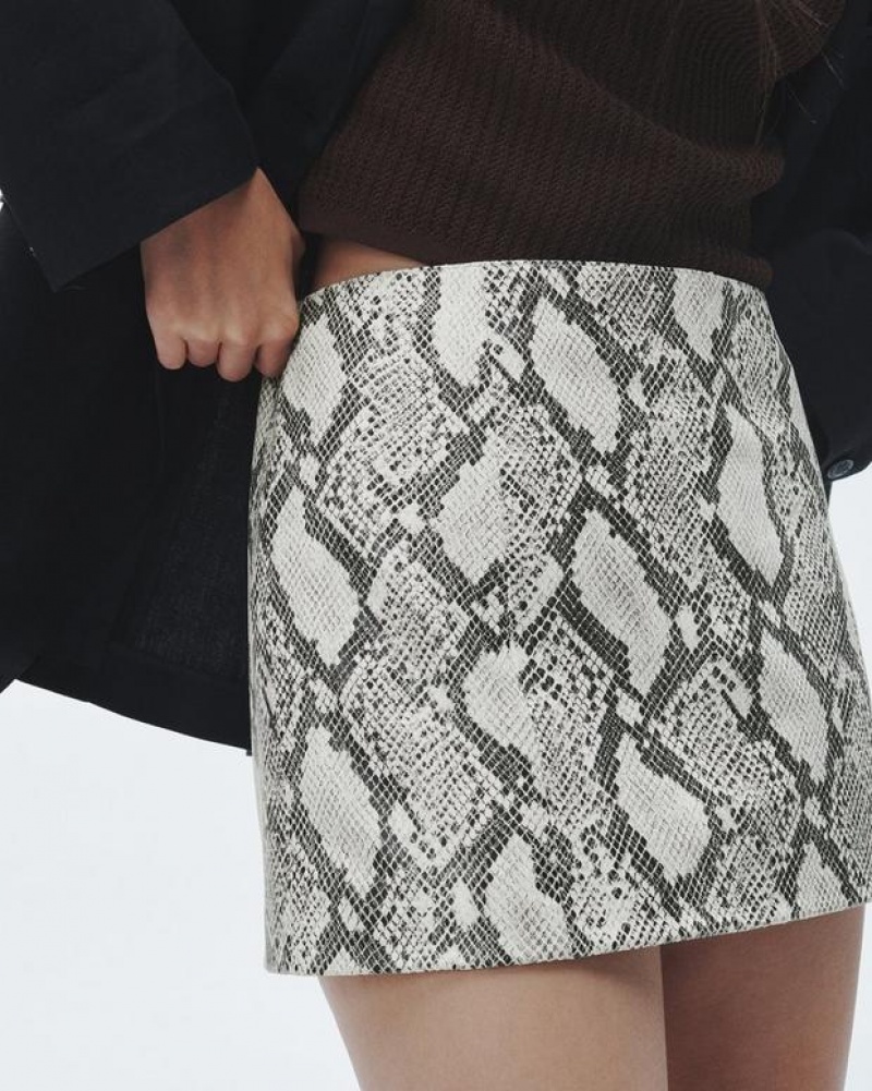 Rag & Bone Emerson Leather Skirt Mini Snake Print | 95623FXPW