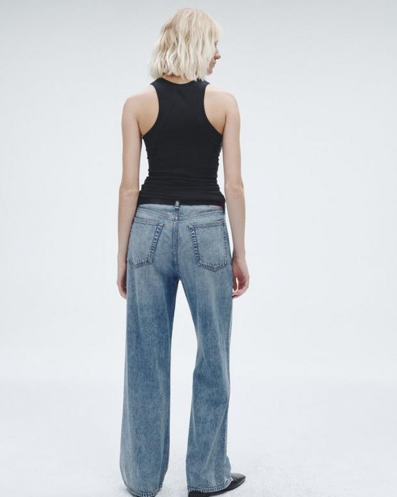 Rag & Bone Featherweight Logan Wide-Leg Mid-Rise Featherweight Jean Audrey | 18540XRJY