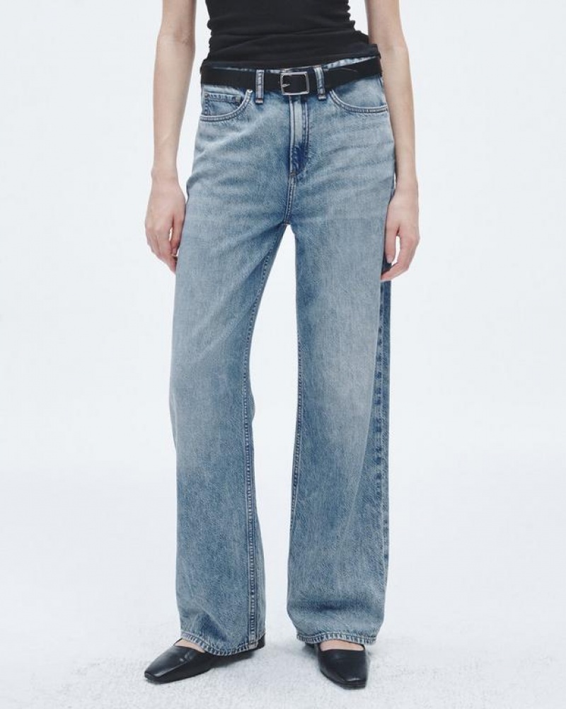 Rag & Bone Featherweight Logan Wide-Leg Mid-Rise Featherweight Jean Audrey | 18540XRJY