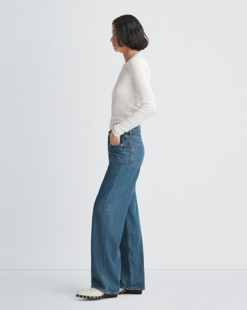 Rag & Bone Featherweight Logan Wide-Leg Mid-Rise Featherweight Jean Lily | 12984OZMQ